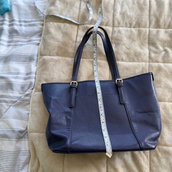 Anne Klein Navy Blue Textured Bag - 10" x 12" - Picture 6 of 10